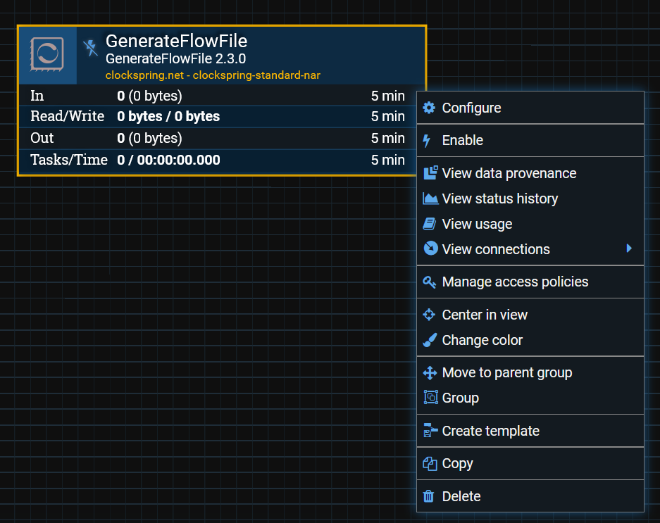 Processor Menu