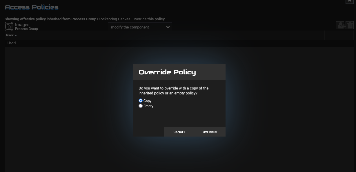 Create Override Policy