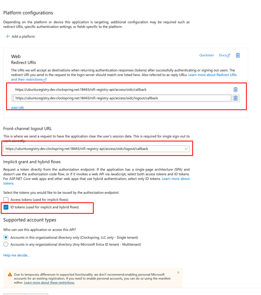 Clockspring Reistry OIDC Guide