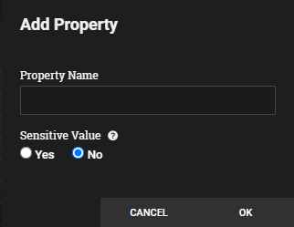 Add Property with Sensitive Value status