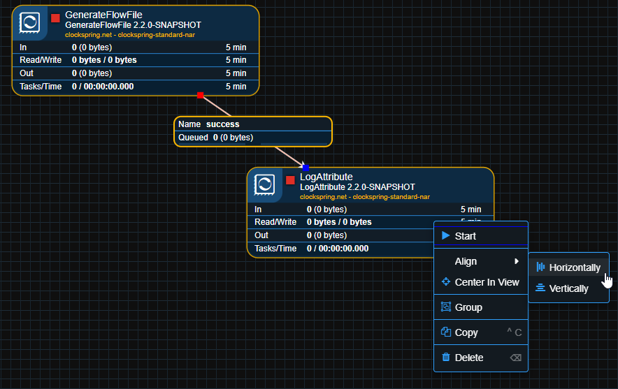 Align Horizontally Example Before