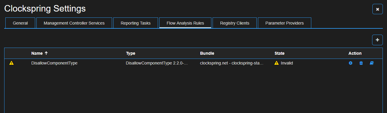 Flow Analysis Rules Tab