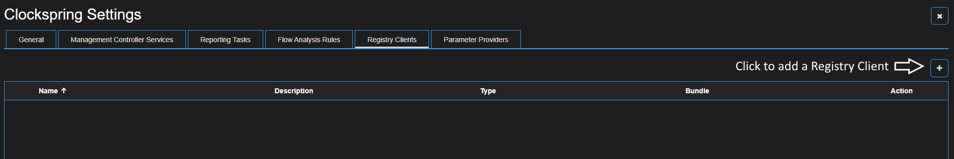 Registry Clients Tab