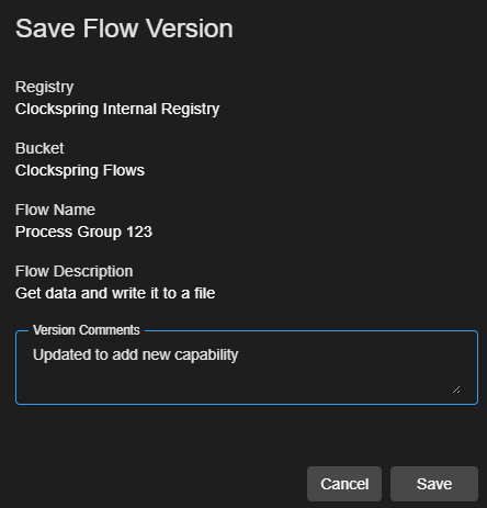 Save Flow Version Commit